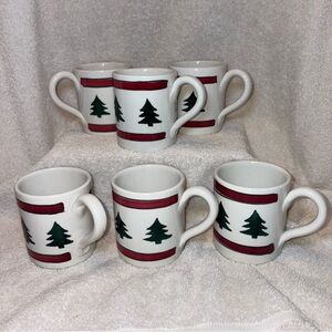 Pier 1 O’Tannenbaum Christmas Tree Mugs, 10 oz, Set of 6